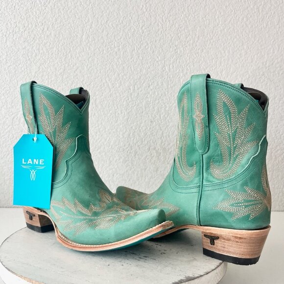 Lane Women's Green Ankle Boots - Picture 1 of 14
